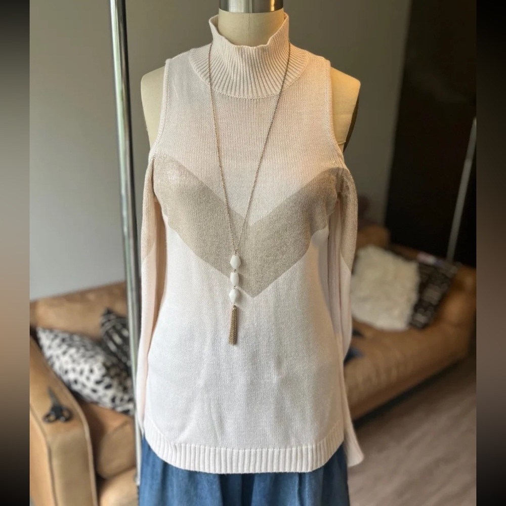 SAKS Fifth Avenue bare shoulder sweater; Size Small